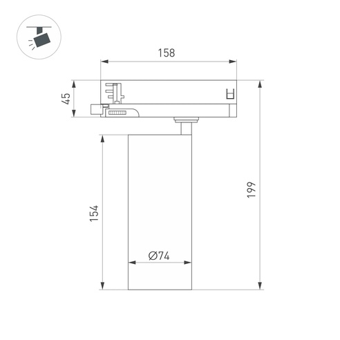Светильник LGD-GERA-4TR-R74-20W Day4000 (BK, 15 deg, 230V) (Arlight, IP20 Металл, 5 лет)