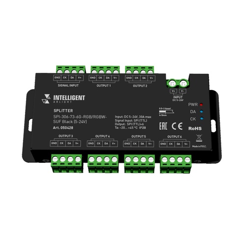 INTELLIGENT ARLIGHT Сплиттер SPI-306-73-6G-RGB/RGBW-SUF Black (5-24V) (IARL, IP20 Металл, 5 лет)