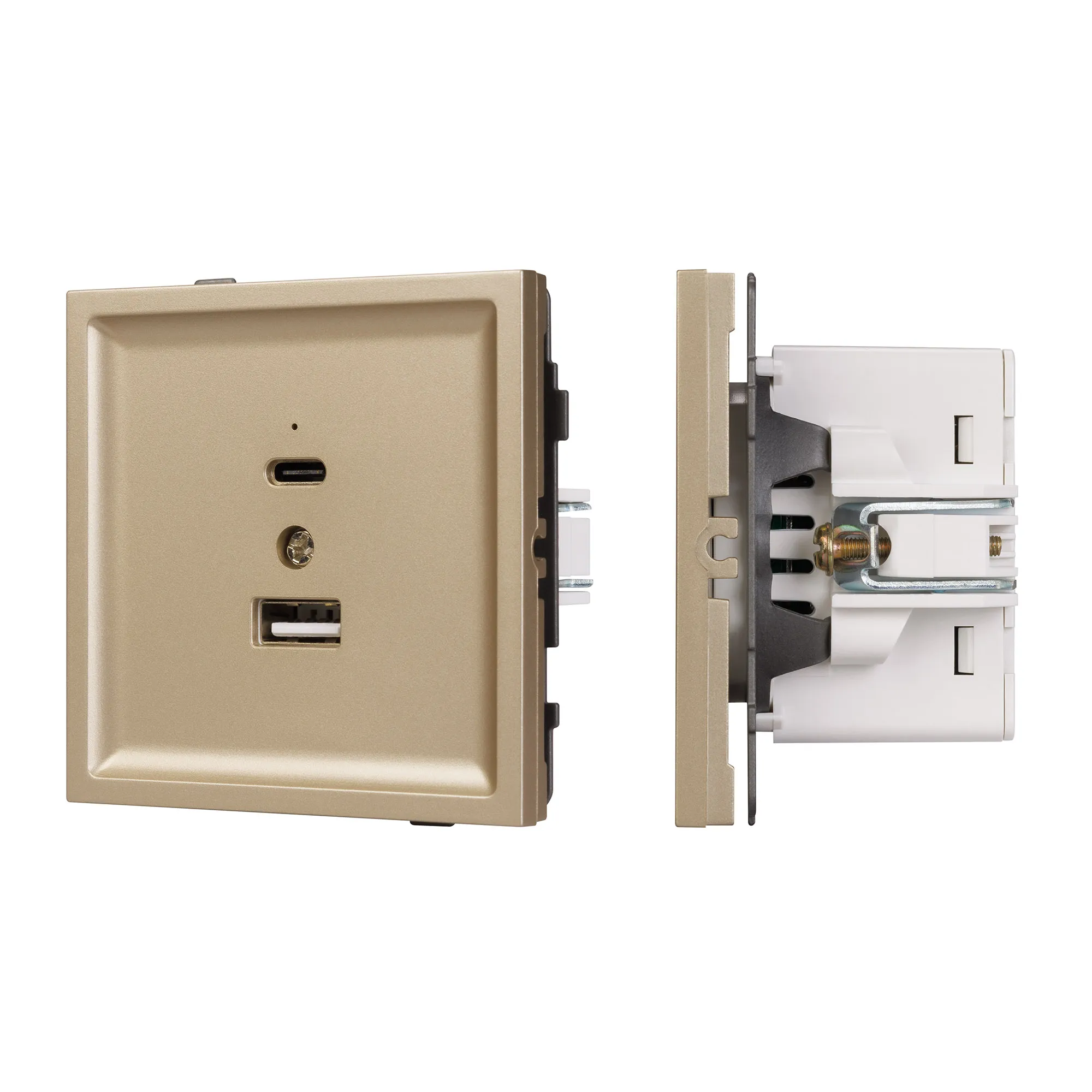 Механизм USB розетки SCT-TENDO-MUAC-SFPL-GD (5V, 3A, QC3) (Arlight, -)