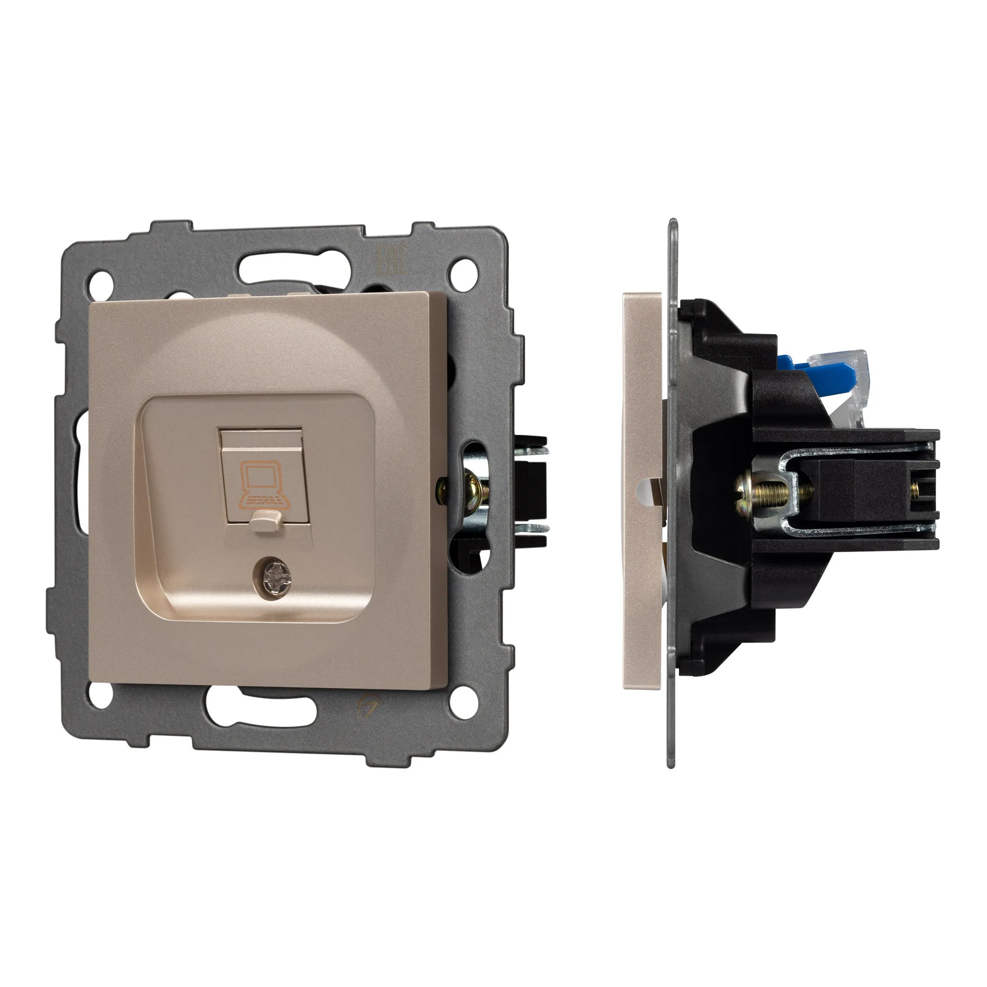 Механизм компьютерной розетки SCT-MPC1-PL-GD-V (RJ-45, CAT6) (Arlight, -)