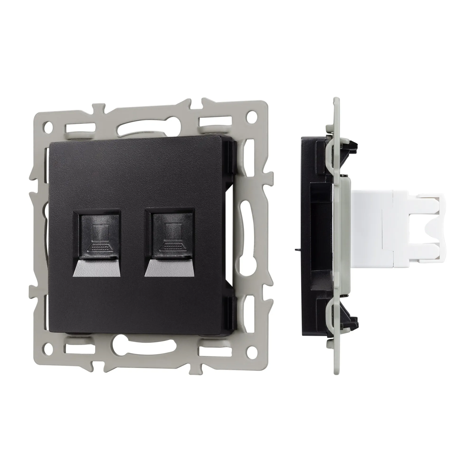 Механизм компьютерной розетки двойной SCT-MPC2-PL-BK (RJ-45, CAT6) (Arlight, -)