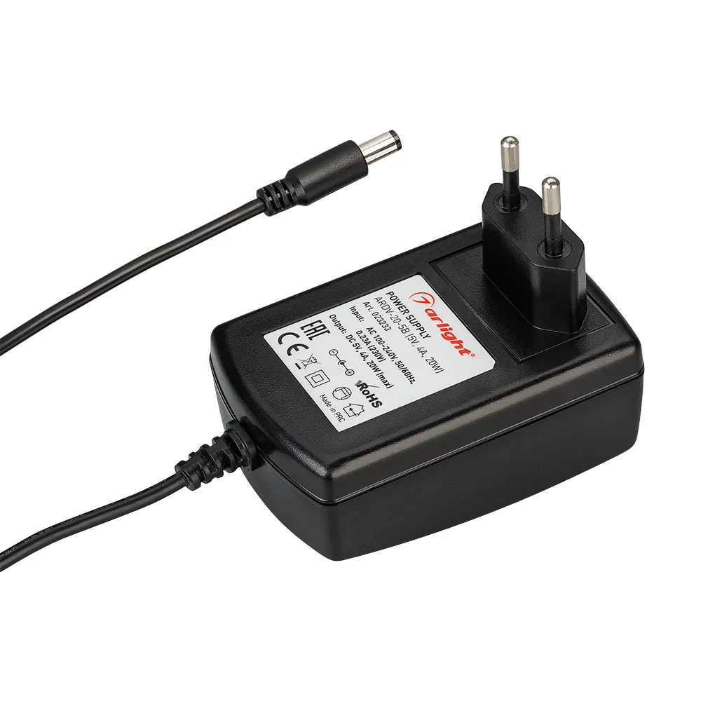 Блок питания ARDV-20-5B (5V, 4A, 20W) (Arlight, Адаптер, 2 года) - изображение товара