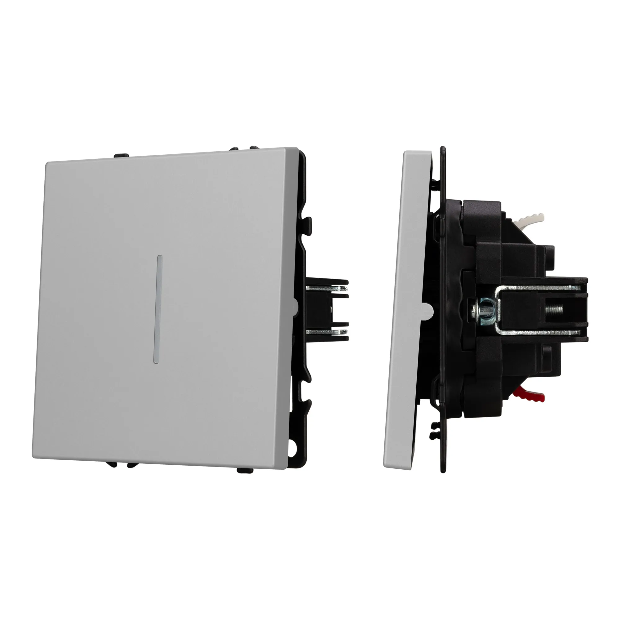 Механизм выключателя одноклавишный проходной LED SWT-NOBE-MKP1-SFPL-L-IS (230V, 10A) (Arlight, Никель)