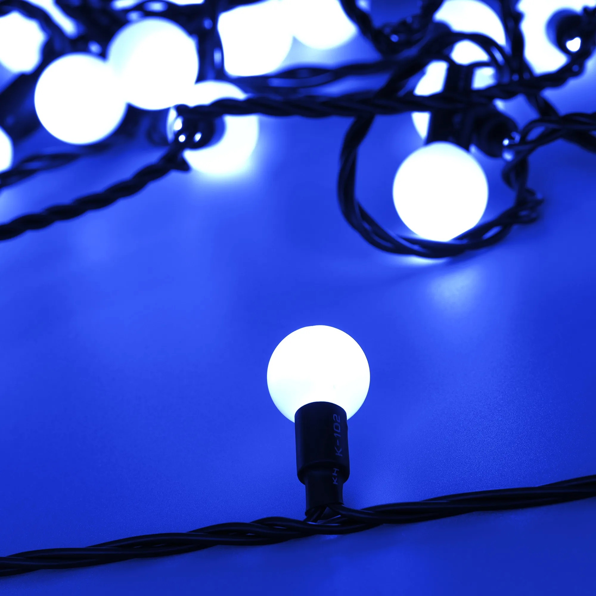 Светодиодная гирлянда ARD-BALL-CLASSIC-D23-20000-BLACK-160LED BLUE (230V, 7W) (Ardecoled, IP65) - изображение товара
